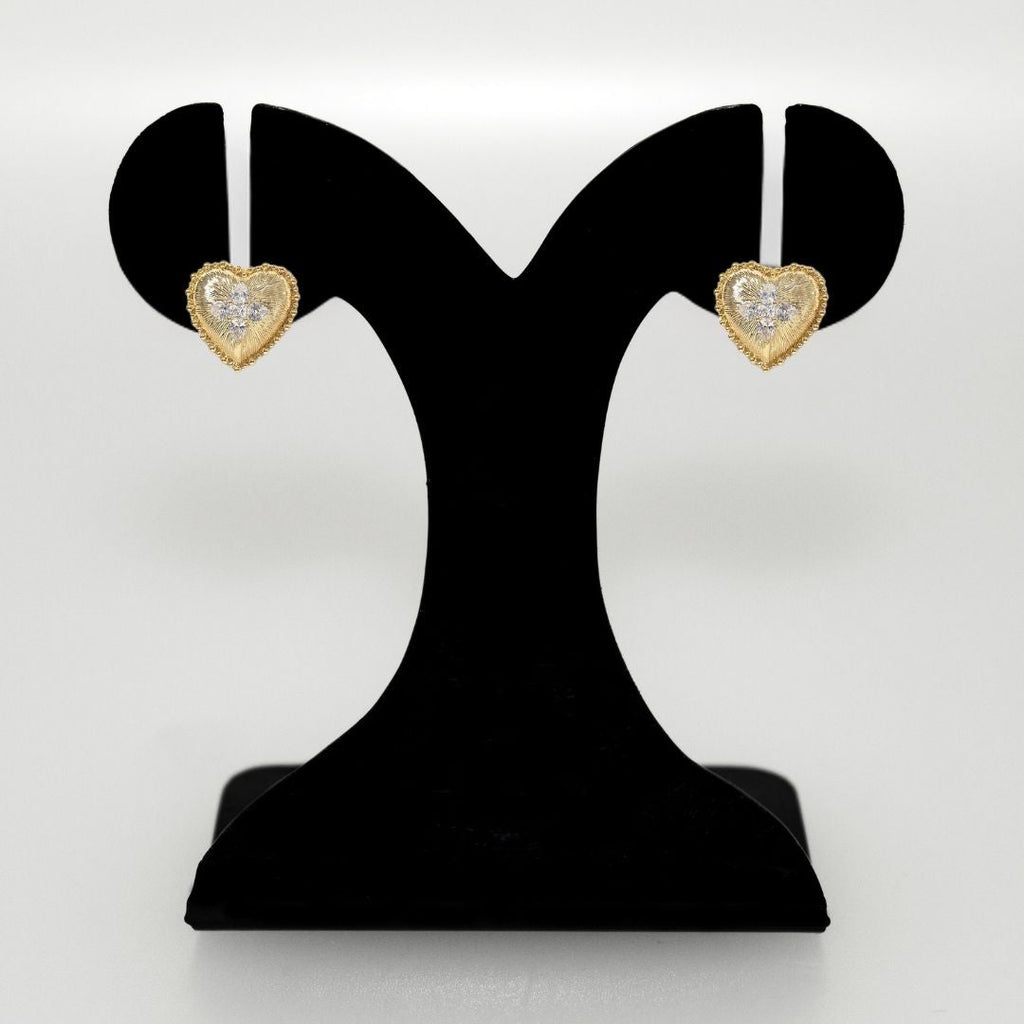 Blooming Heart Stud Earrings Nestasia