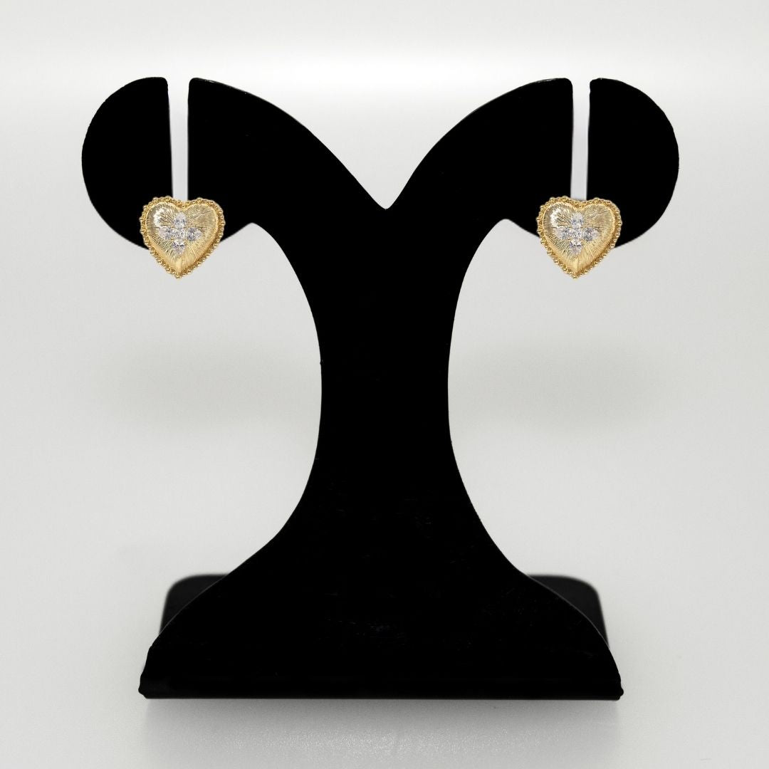 Blooming Heart Stud Earrings Nestasia