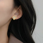 Blooming Heart Stud Earrings Nestasia