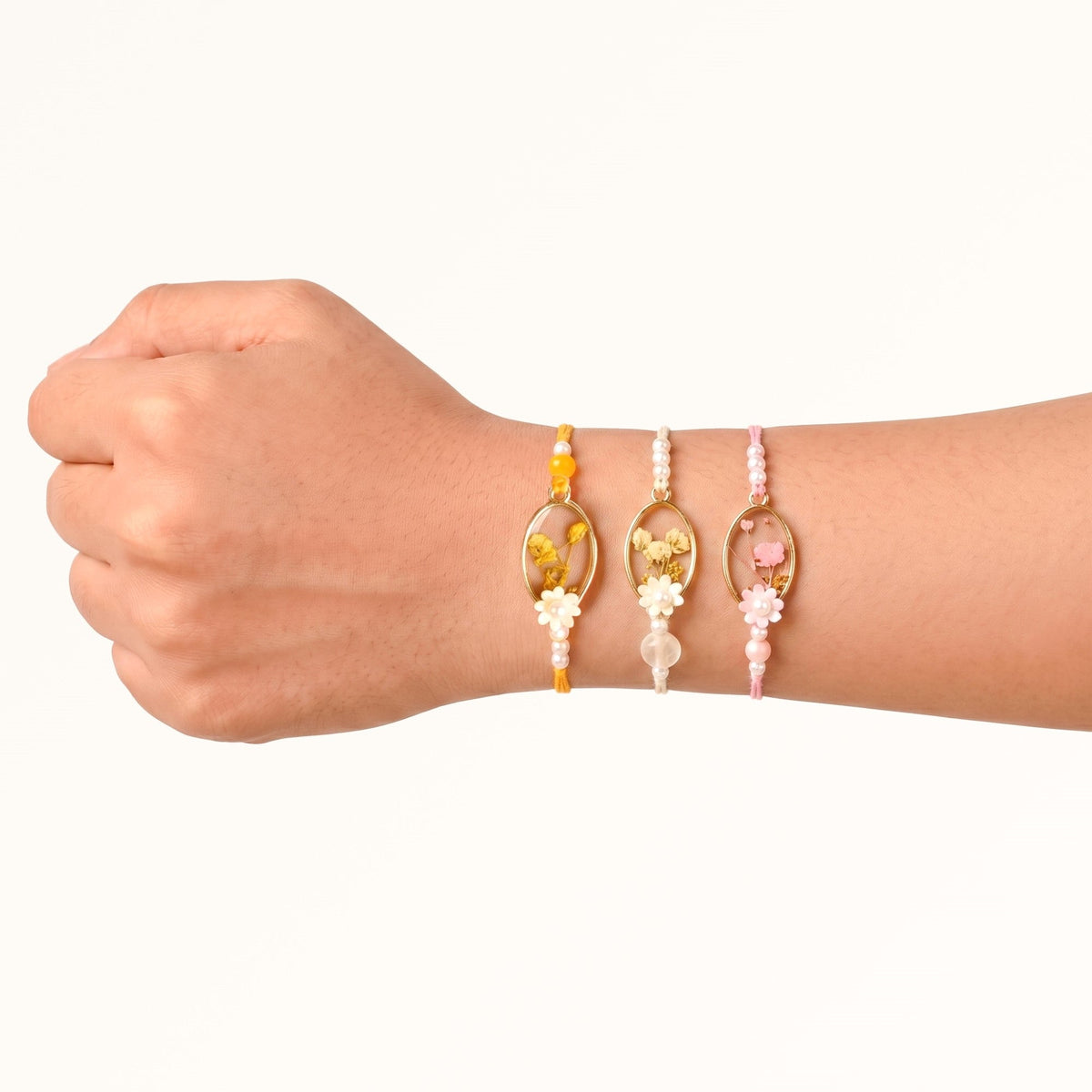 Blossom Encased Reverie Rakhi Bracelet Set Nestasia