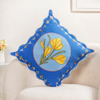 Bloom Era Blue Courtyard Cotton Cushion Cover 43x43cm Nestasia