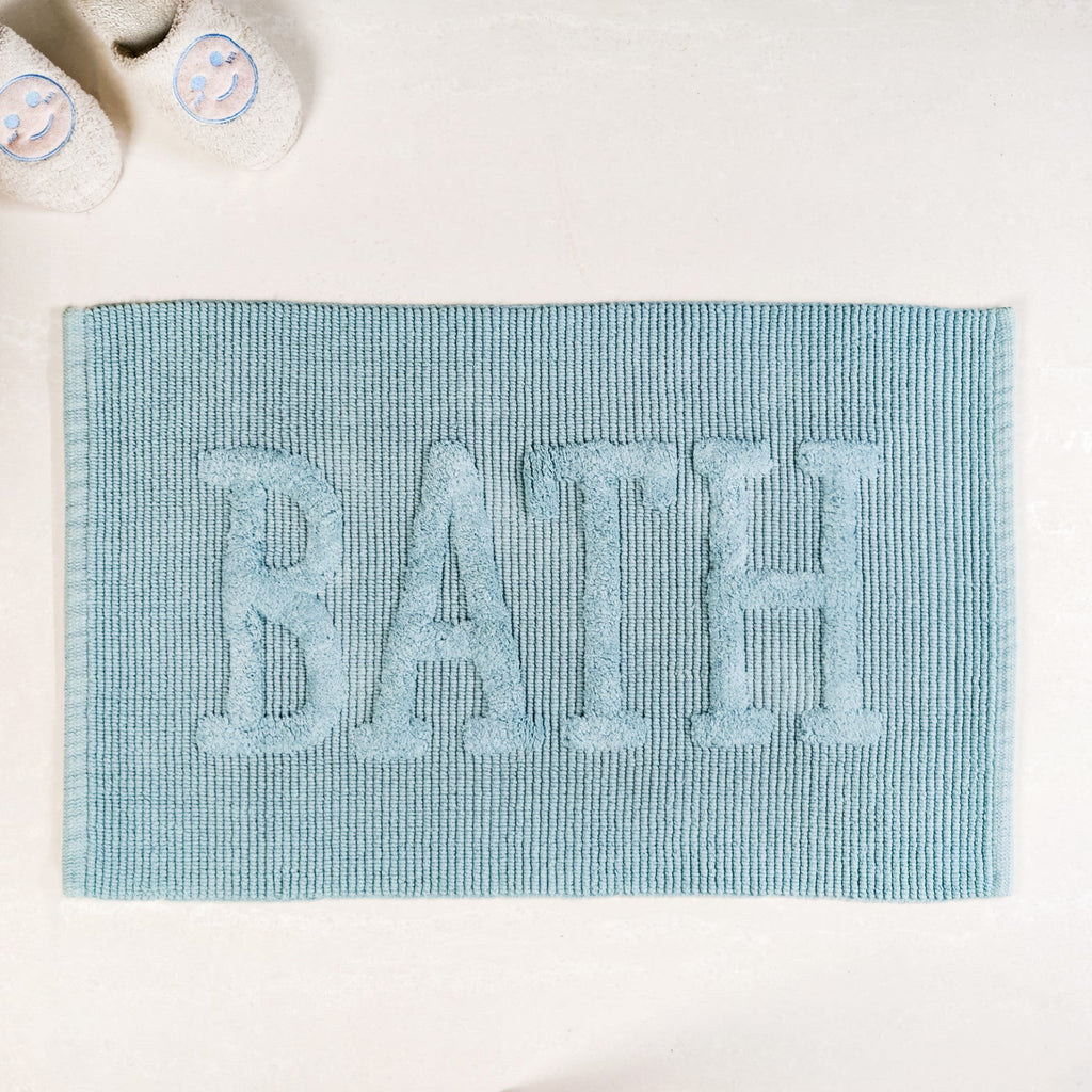 Ivory Blue Absorbent Bathroom Mat Large 32x20 Inch Nestasia