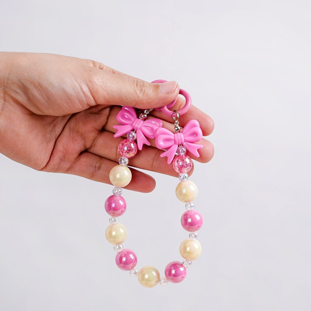 Blush Pink Bow Keychain Nestasia