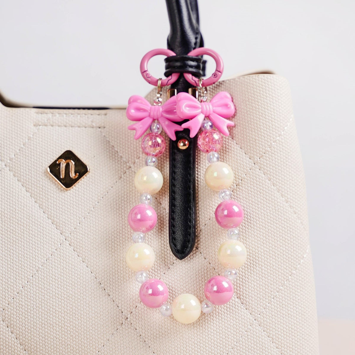 Blush Pink Bow Keychain Nestasia