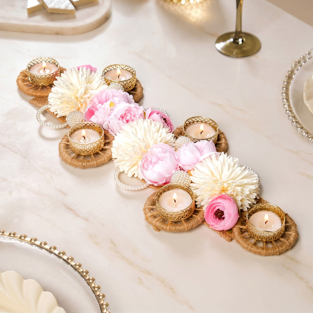 Blush Garden Tealight Runner Nestasia