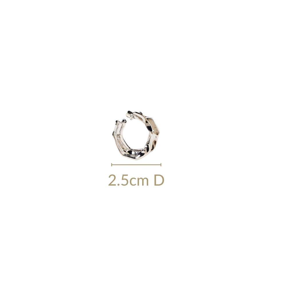 Bold Abstraction Silver Hoop Earrings Nestasia