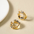Bold Abstraction Gold Hoop Earrings Nestasia