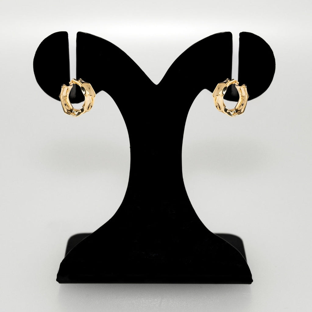Bold Abstraction Gold Hoop Earrings Nestasia