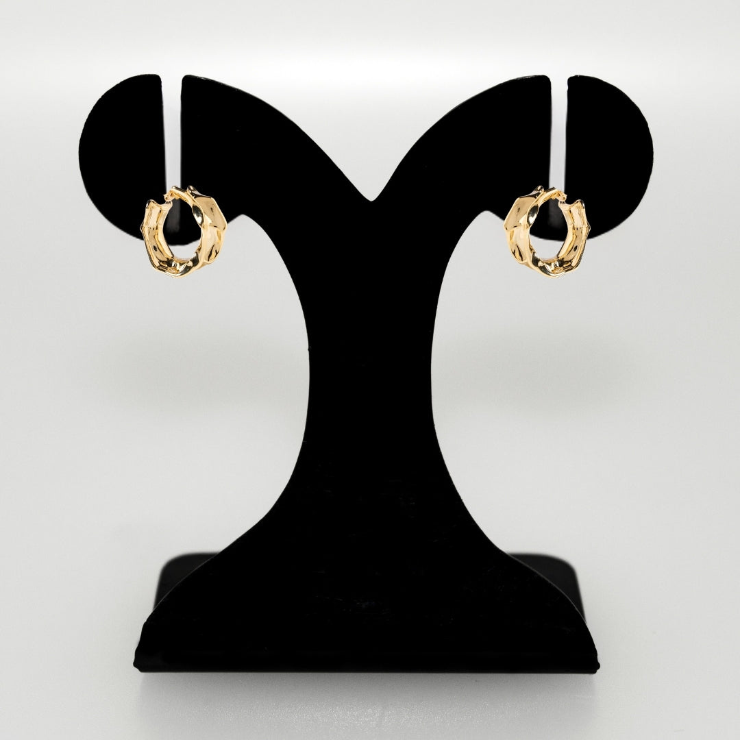 Bold Abstraction Gold Hoop Earrings Nestasia