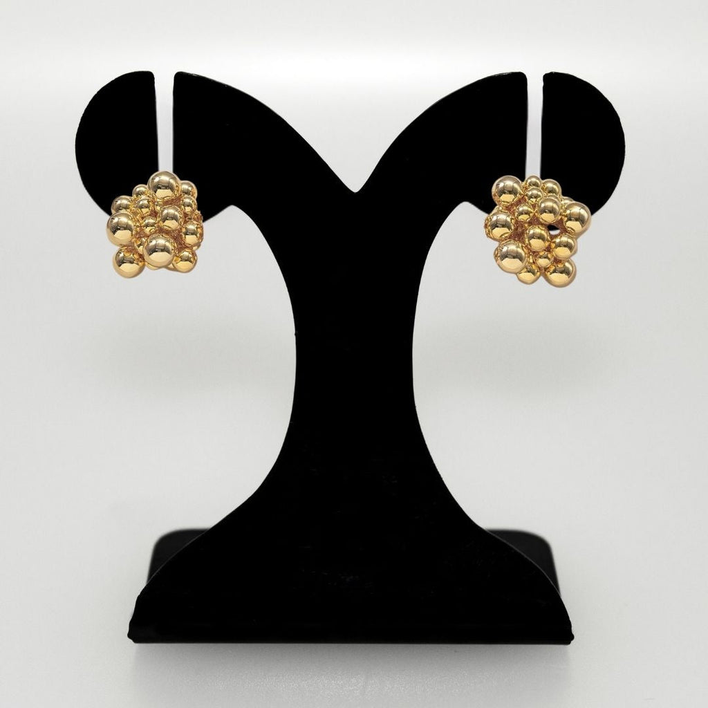 Gold Bold Beaded Cascade Earrings Nestasia
