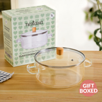 Borosilicate Glass Cooking Pot With Lid 2500ml Nestasia