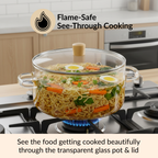 Borosilicate Glass Cooking Pot With Lid 2500ml Nestasia