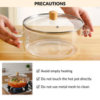 Borosilicate Glass Cooking Pot With Lid 2500ml Nestasia