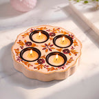 Botanica Wooden Tealight Holder With Candles Nestasia