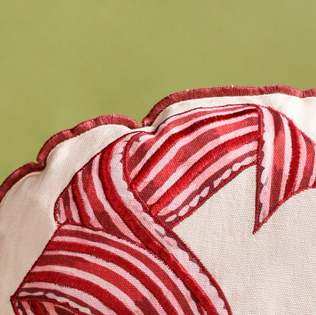 Bow Embroidered Cushion Cover 45cm Nestasia