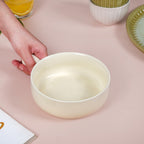 Pastel Cream Ceramic Bowl With Handle 700ml Nestasia