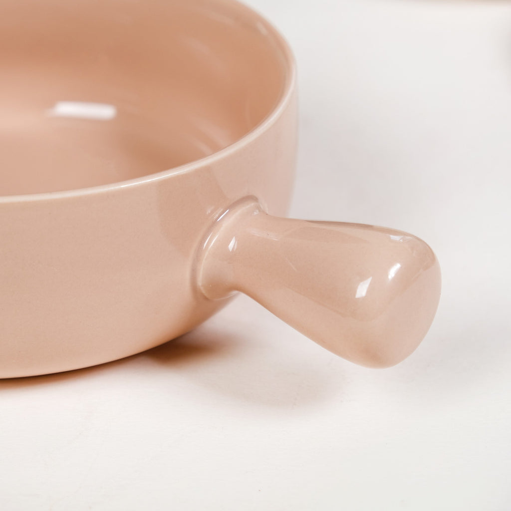 Beige Ceramic Bowl With Handle 700ml Nestasia