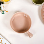 Beige Ceramic Bowl With Handle 700ml Nestasia