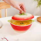 Strawberry Ceramic Serving Bowl With Lid 900ml Nestasia