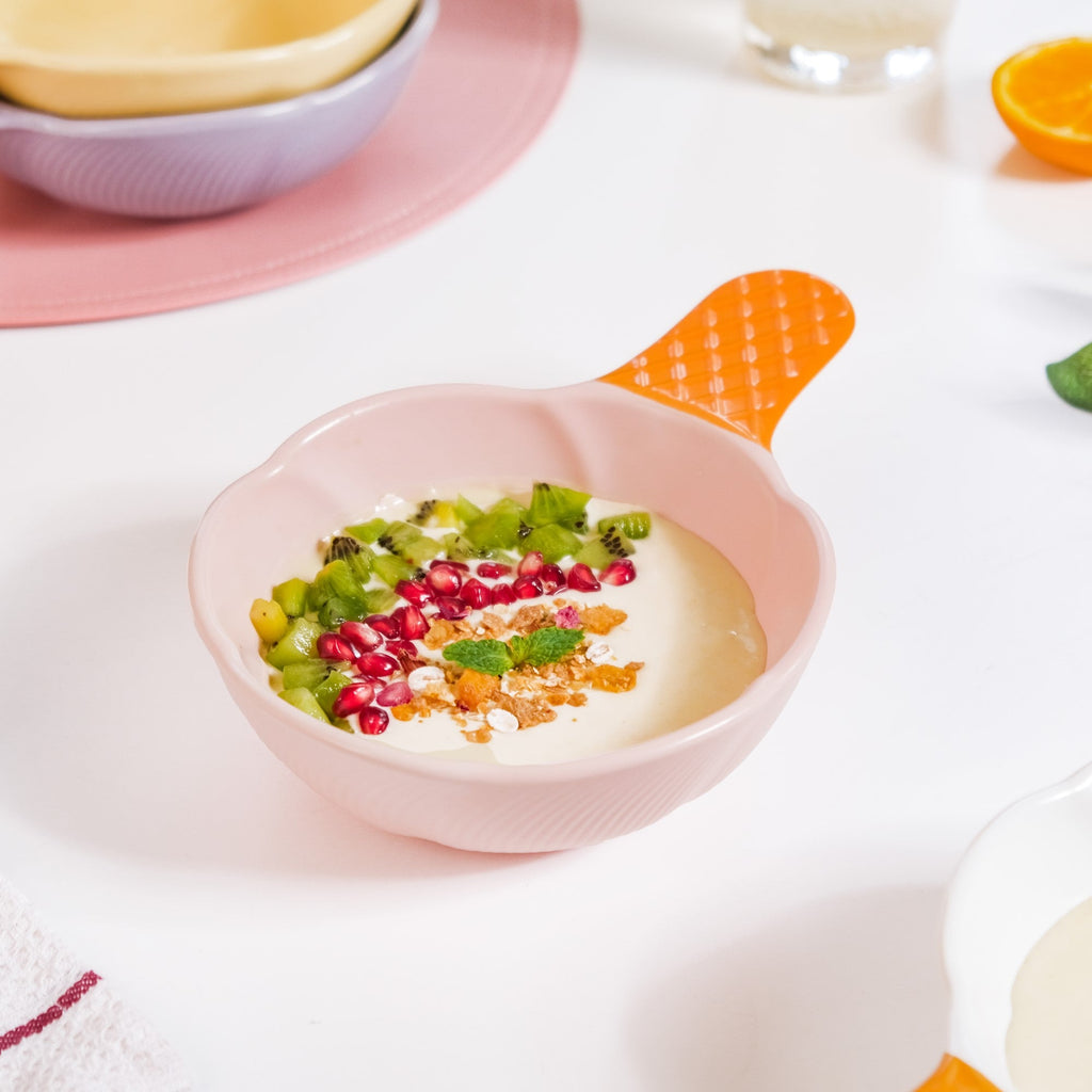 Ice Cream Bowl With Handle Strawberry Pink 400 ml Nestasia
