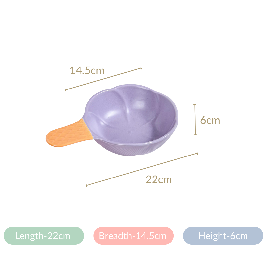 Ice Cream Cone Bowl With Handle Black Current 400 ml