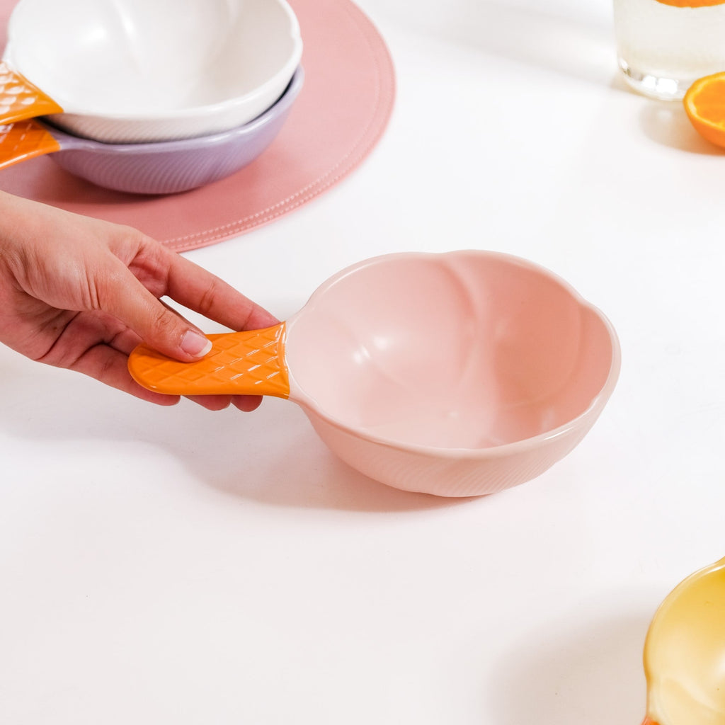 Ice Cream Bowl With Handle Strawberry Pink 400 ml Nestasia