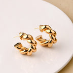 Braided In Gold Chunky Hoop Earrings Nestasia
