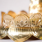 Brass Krishna Singhasan With Lotus And Peacock Embossing Nestasia