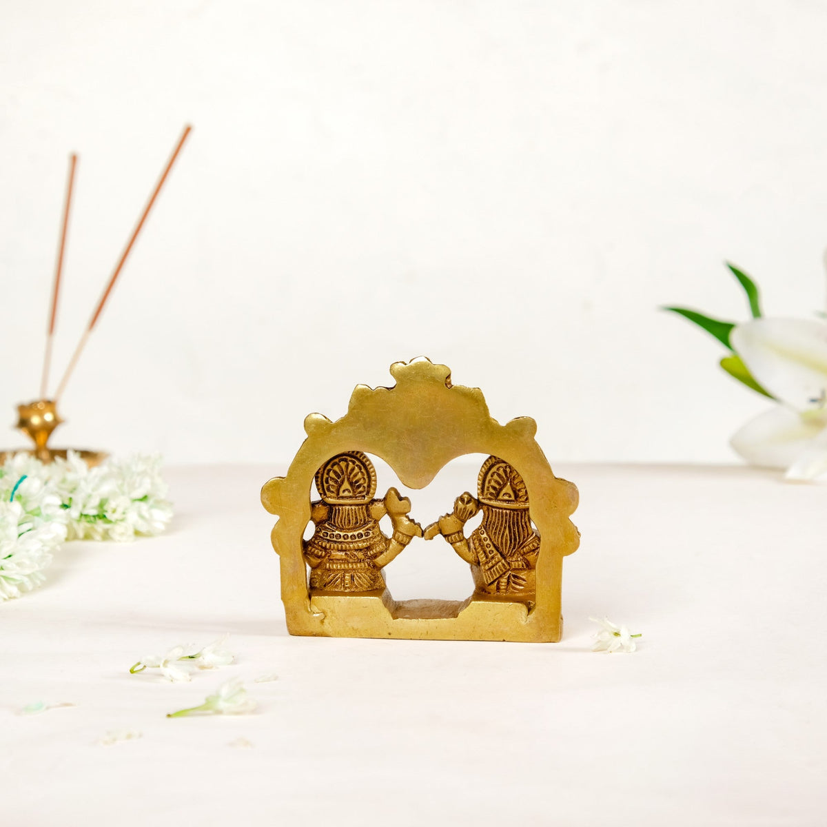 Divine Ganesh Laxmi Brass Idol 8cm Nestasia