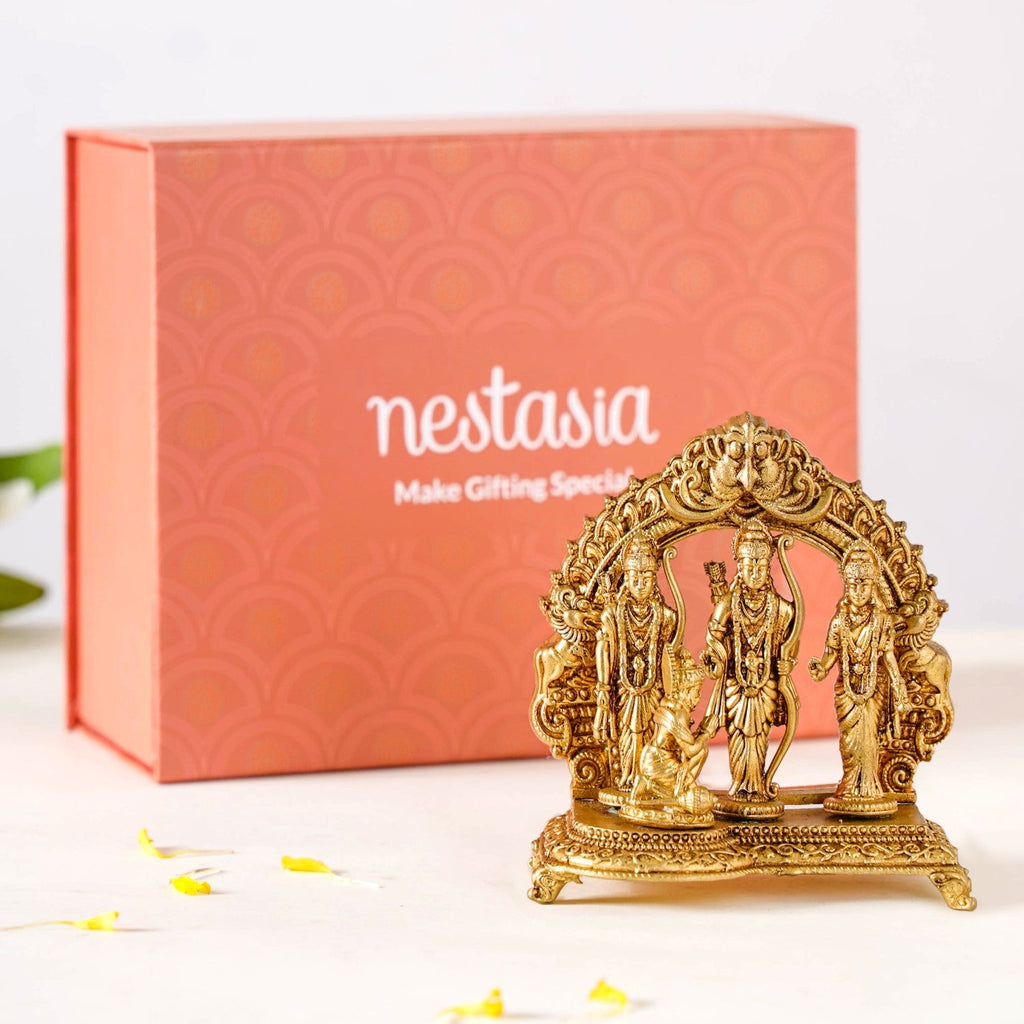 Pure Brass Ram Darbar Brass Statue 10cm Nestasia