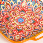Mandala Melange Square Ceramic Serving Platter Orange Nestasia