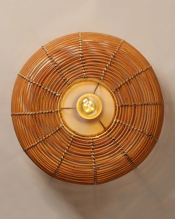 Boho Rattan Wall Lamp for Balcony and Living Room