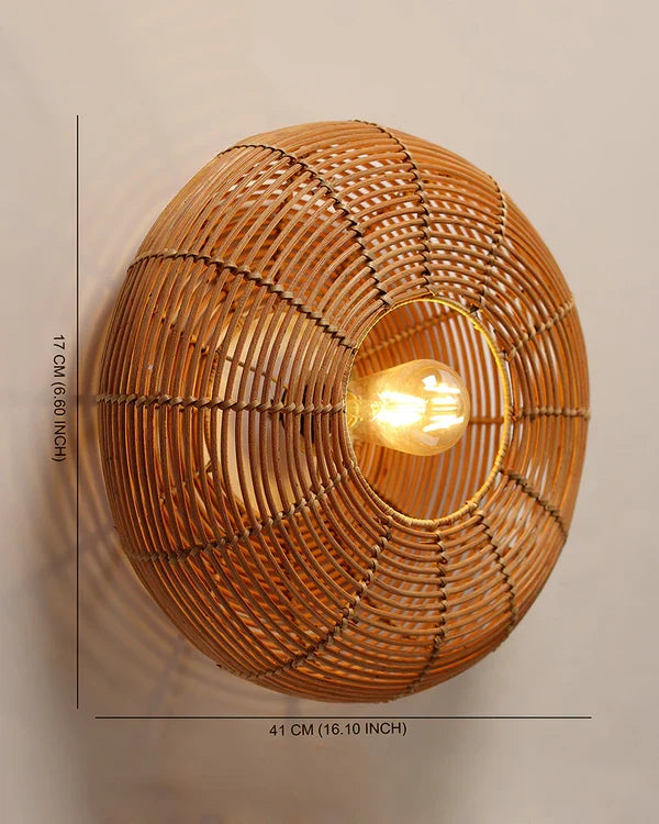 Boho Rattan Wall Lamp for Balcony and Living Room