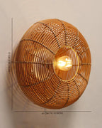 Boho Rattan Wall Lamp for Balcony and Living Room