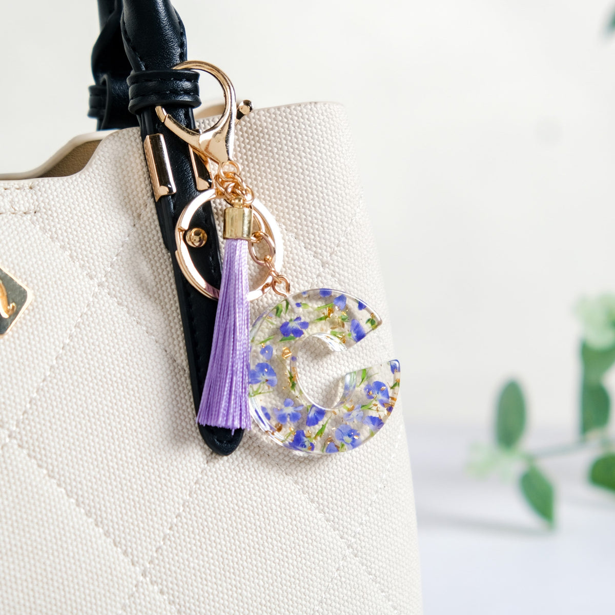 Charming Elegance C Alphabet Keychain Nestasia