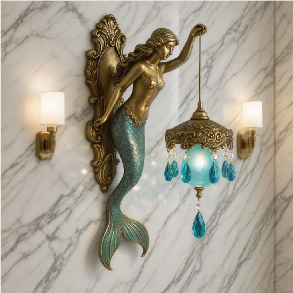 Marine Mermaid Art Mythology Wall Lamp kafalo