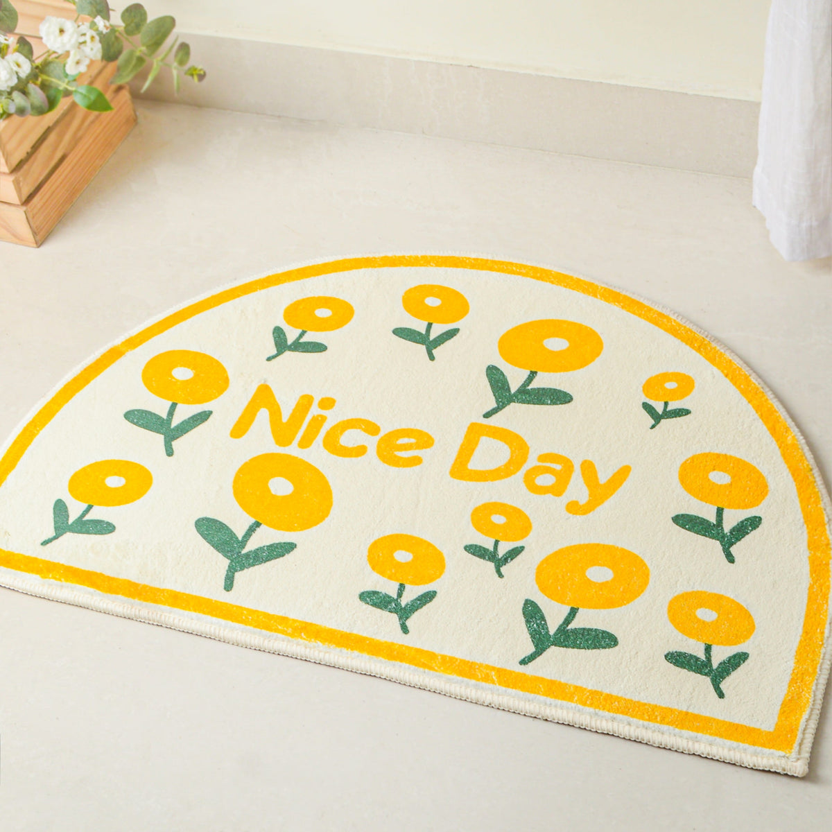 Yellow Semicircle Large Rug Nestasia