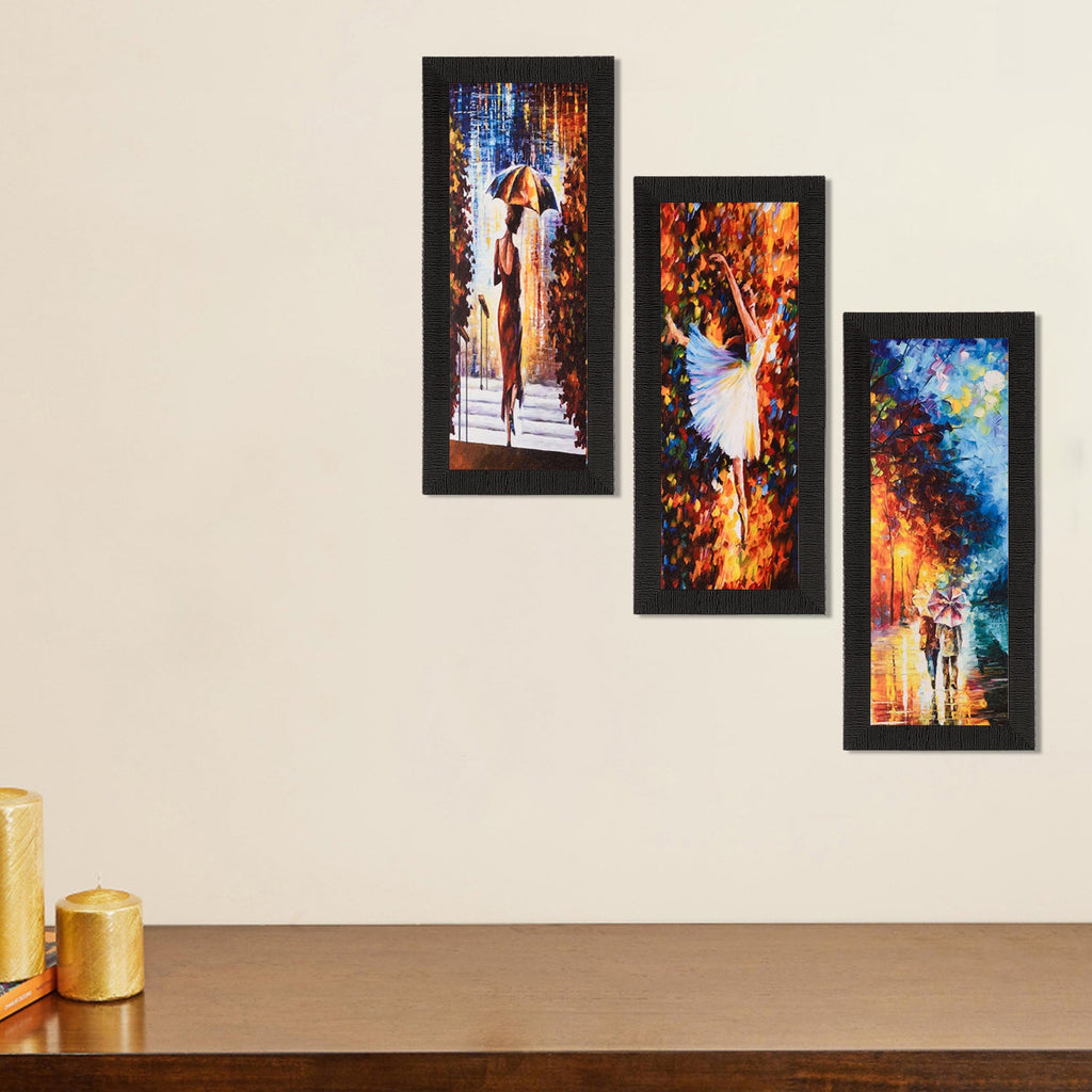 Set of 3 Satin Matt Textured Art Painting Kafalo