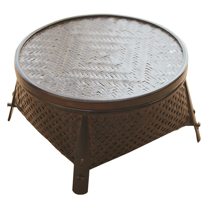 Vintage Bamboo Storage Basket Craft Tea Tray kafalo