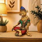 Brass Sitting Indra Dev Idol (9.5 Inch) Vedansh Craft