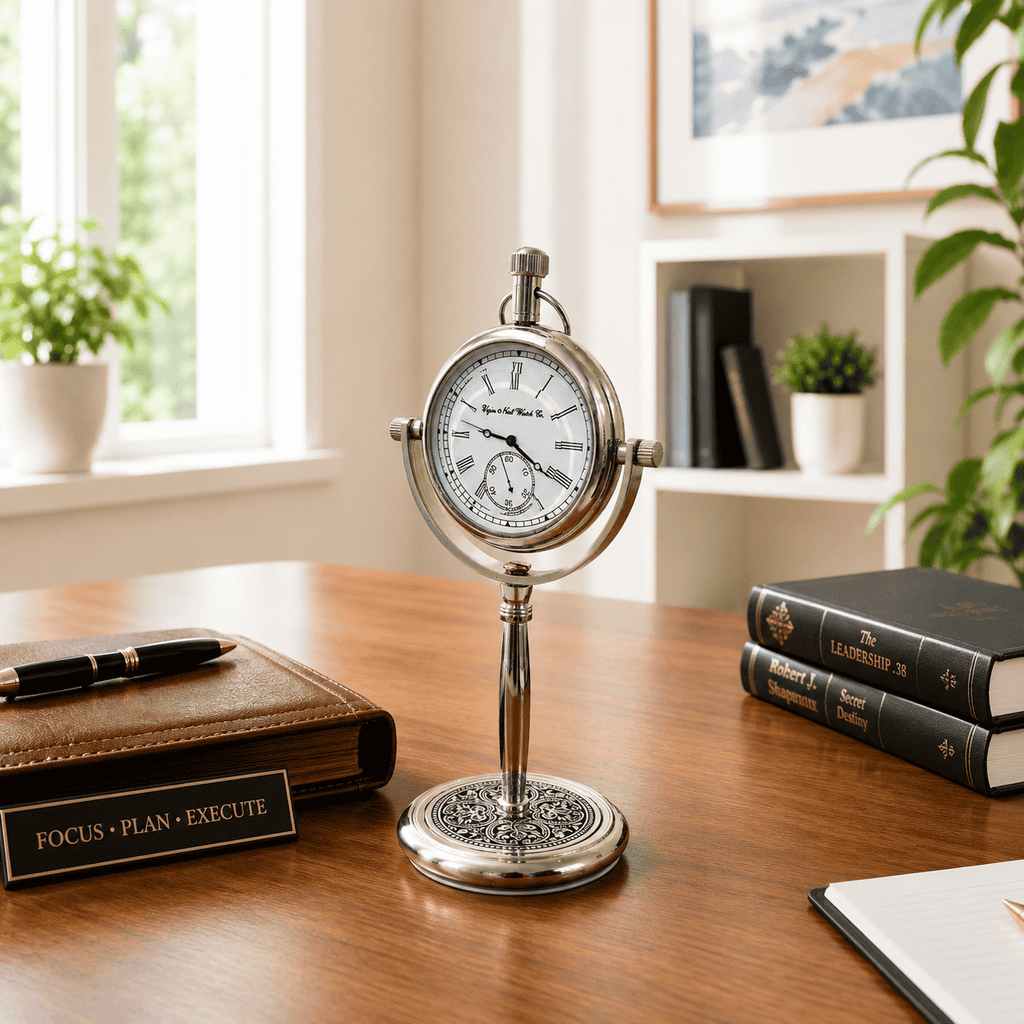 Brass Table Clock (5.5 Inch) Vedansh Craft