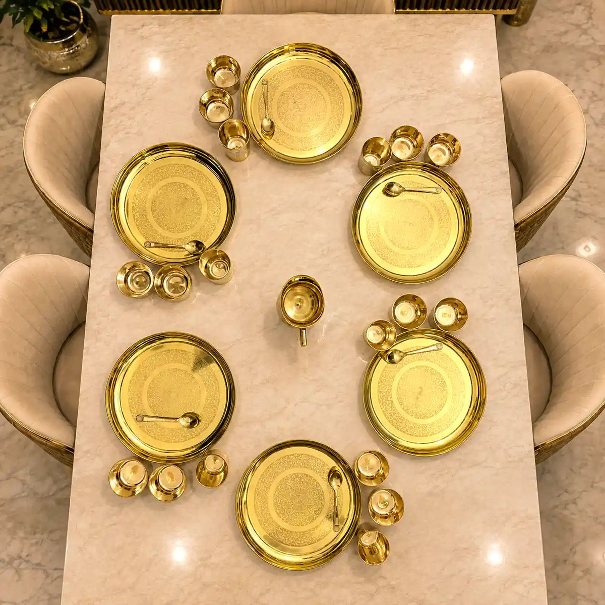 Brass Luxury Dinner Serving Set Vedansh Craft
