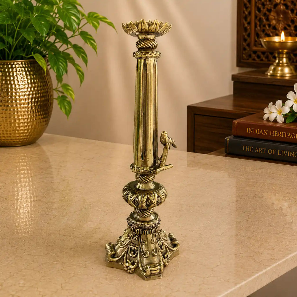 Brass Lightweight Candle Stand Holder (8.5 Inch) Vedansh Craft