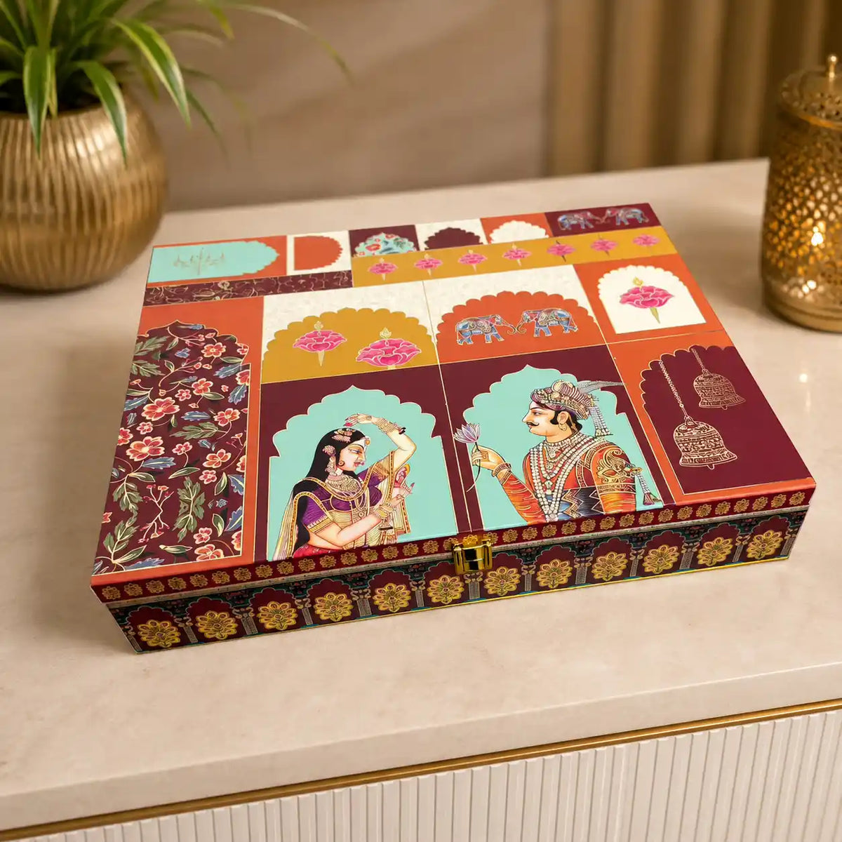 Brass Table Clock and Shubh Labh Gift/Corporate Hamper Vedansh Craft