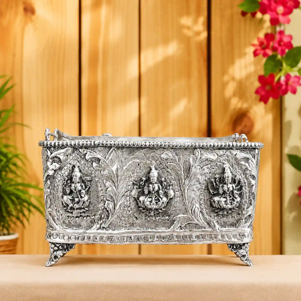 Brass Ashtalakshmi Basket With Handle And Leg (4 Inch) Vedansh Craft