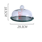 Green Cake Plate With Cover 11.5 Inch Nestasia