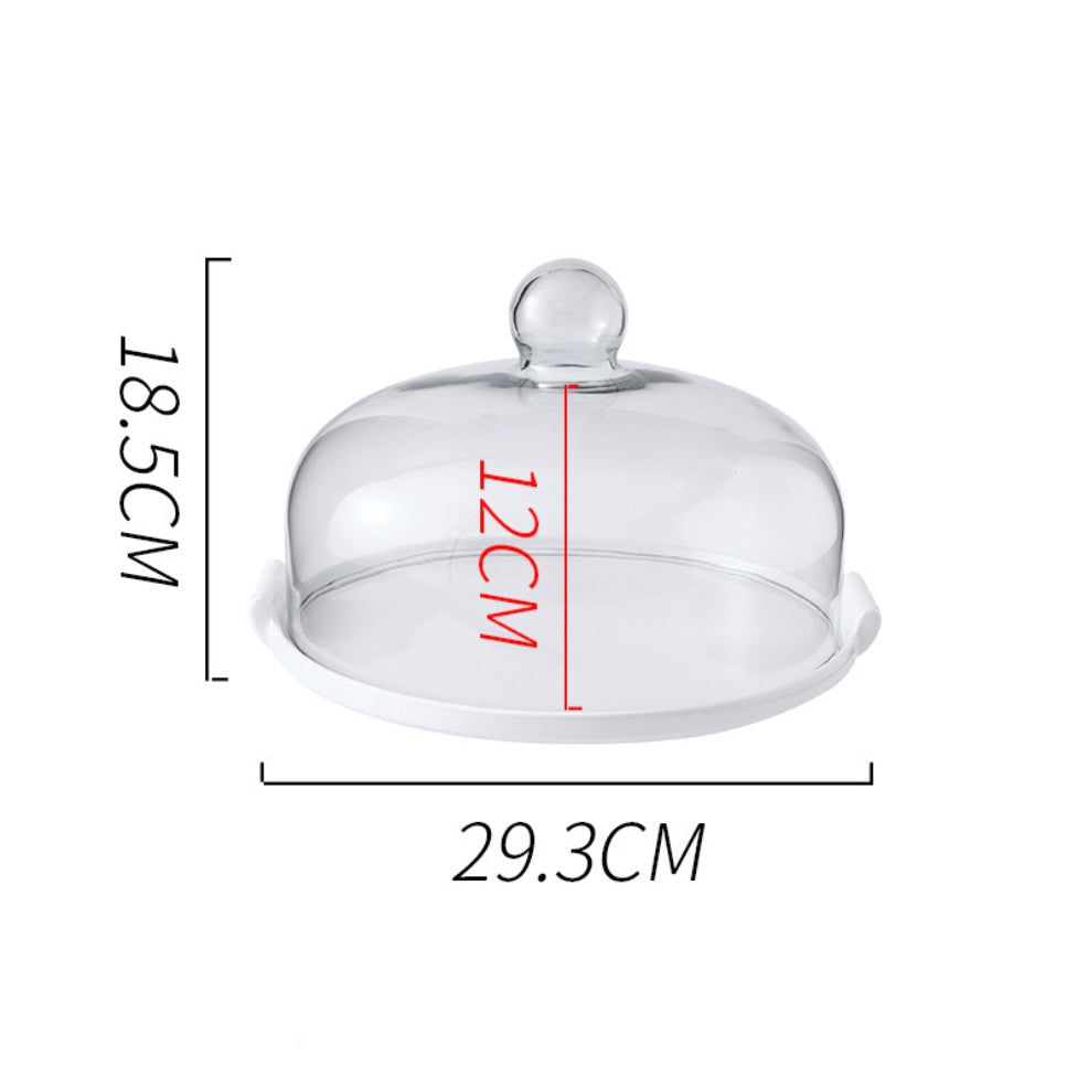 Cake Plate With Cover White 11.5 Inch Nestasia