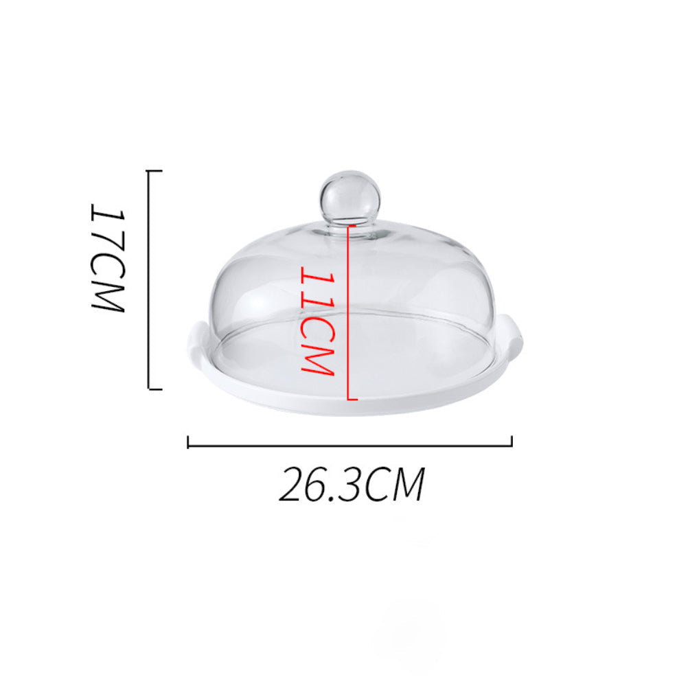 Cake Plate With Cover White 10 Inch Nestasia