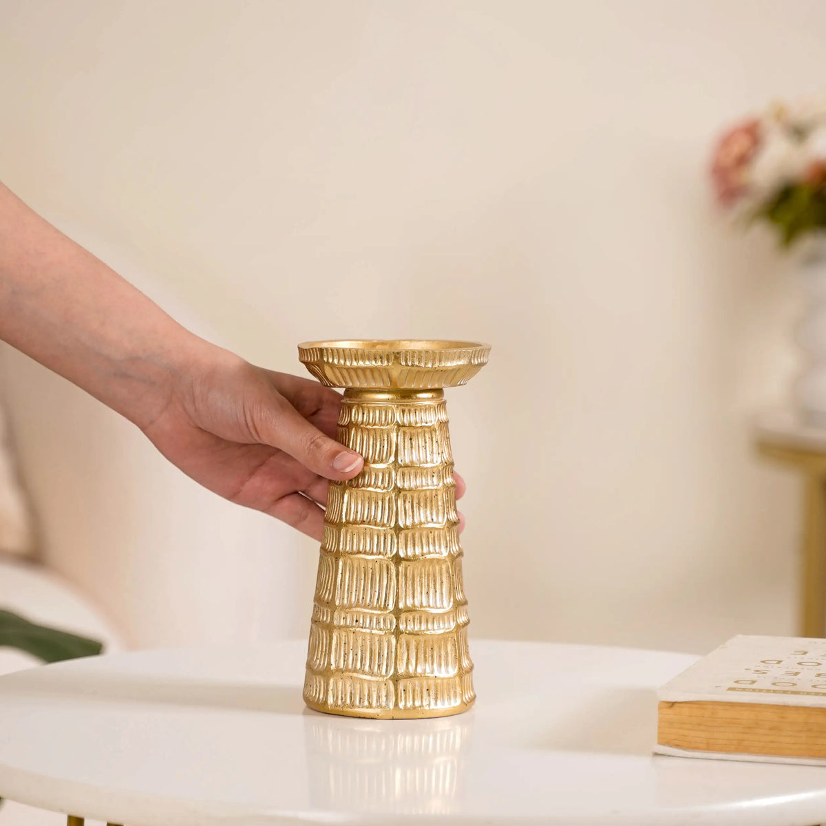 Golden Glow Candle Holder Nestasia