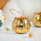 Gold Metal Votive Holder Set Of 2 Nestasia